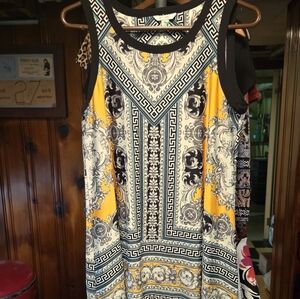EST. 1949 beautiful tank top black yellow white misses size medium NWOT